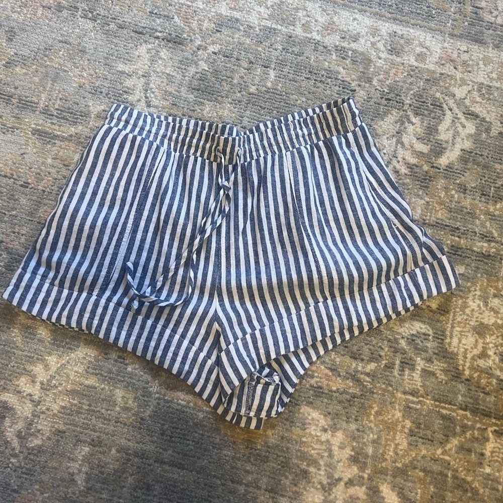 Universal Thread Navy and White Striped Drawstring Shorts